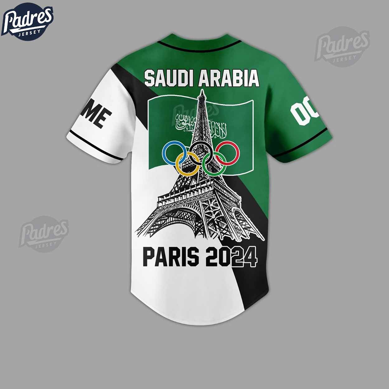Olympic Paris Team Custom Saudi Arabia Baseball Jersey - Padres Jersey Oasis: Elevate Your Baseball Style Game... (Image 2)