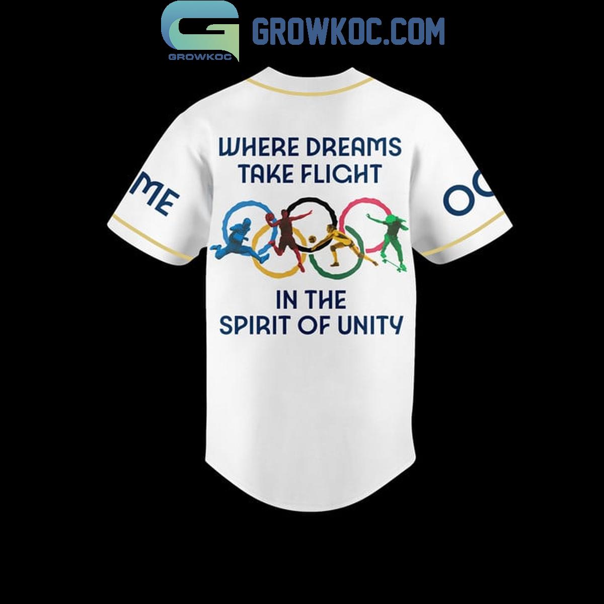 Olympic Paris 2024 Where Dreams Take Flight Personalized Baseball Jersey