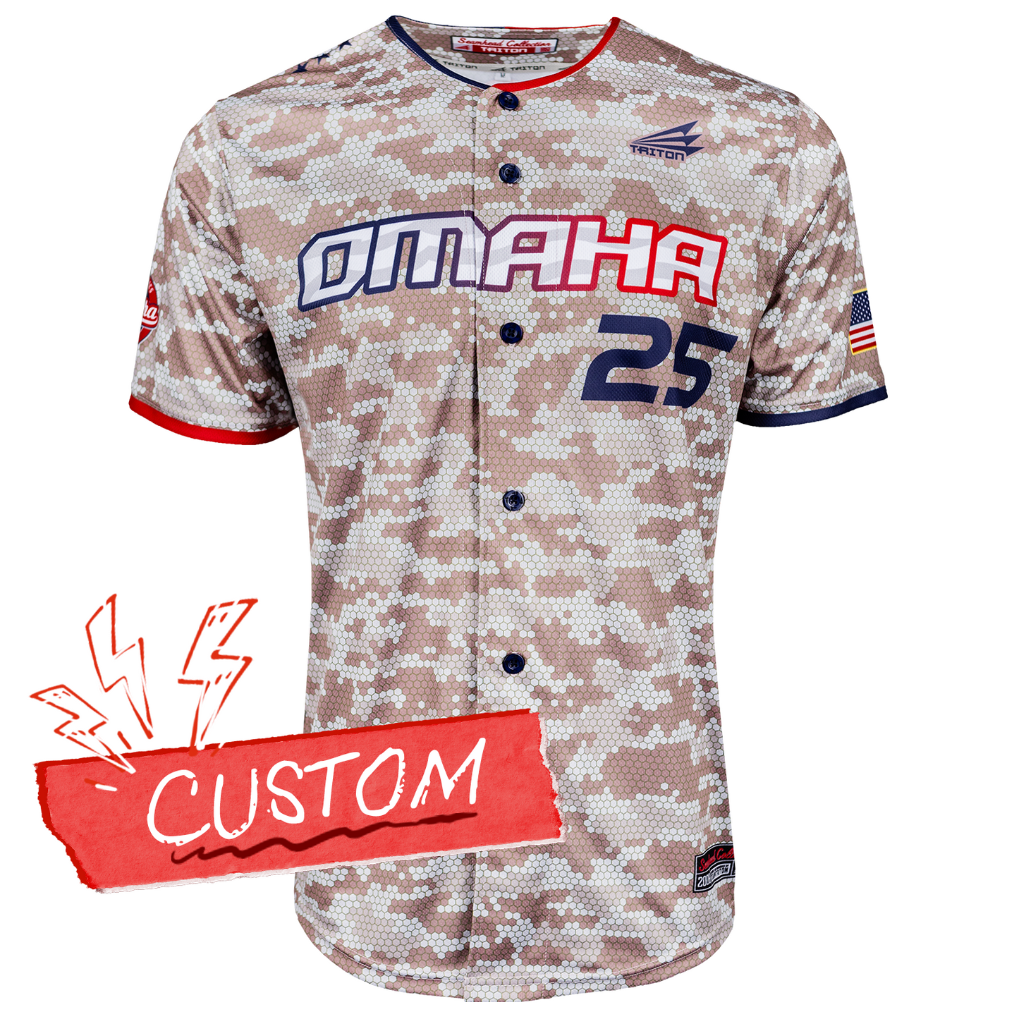 Omaha World Series Baseball Jersey *CUSTOM* (Camo)