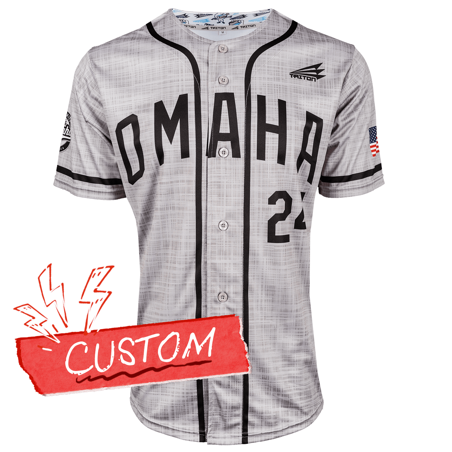Omaha World Series Baseball Jersey *CUSTOM* (Flannel)