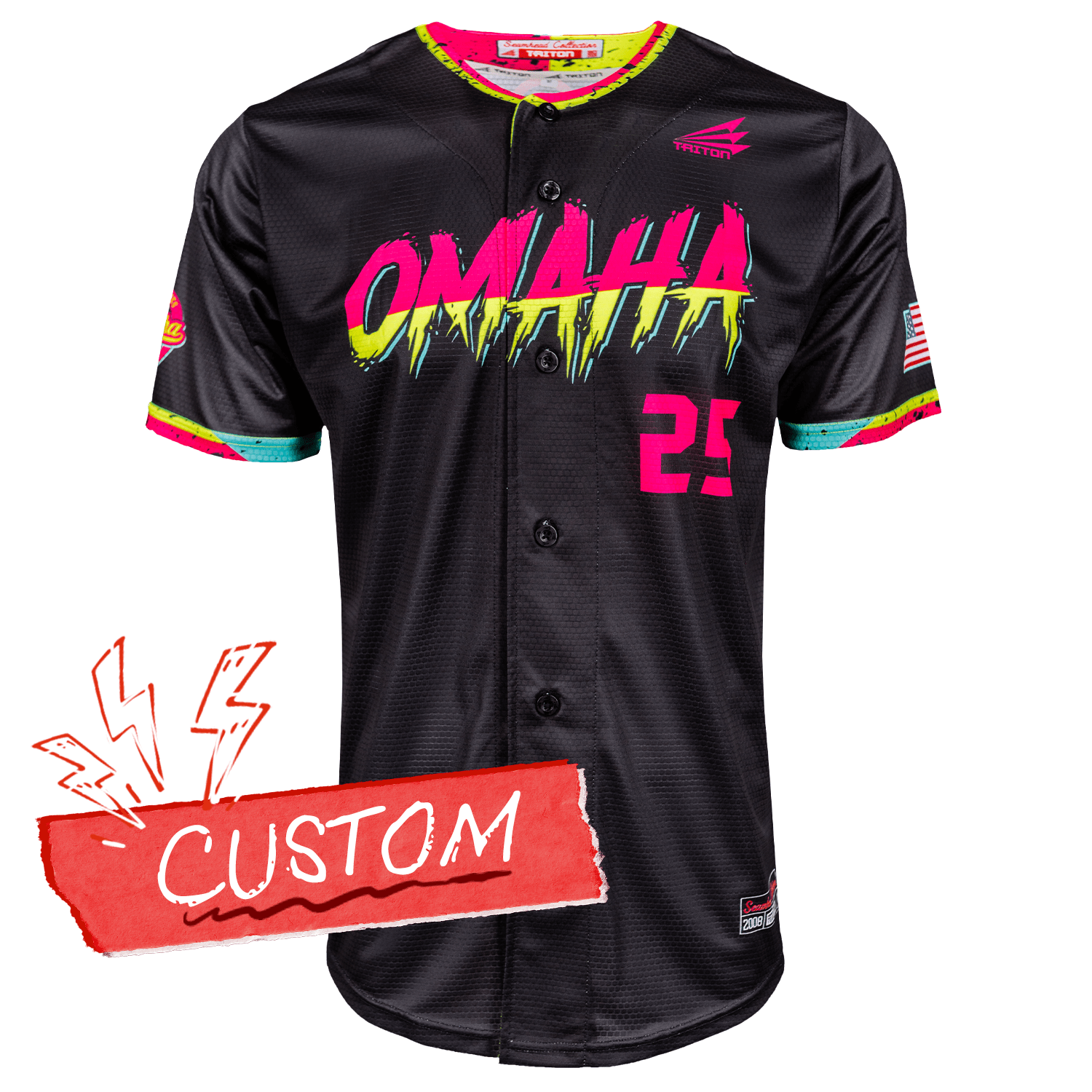 Omaha World Series Baseball Jersey *CUSTOM* (Neon)