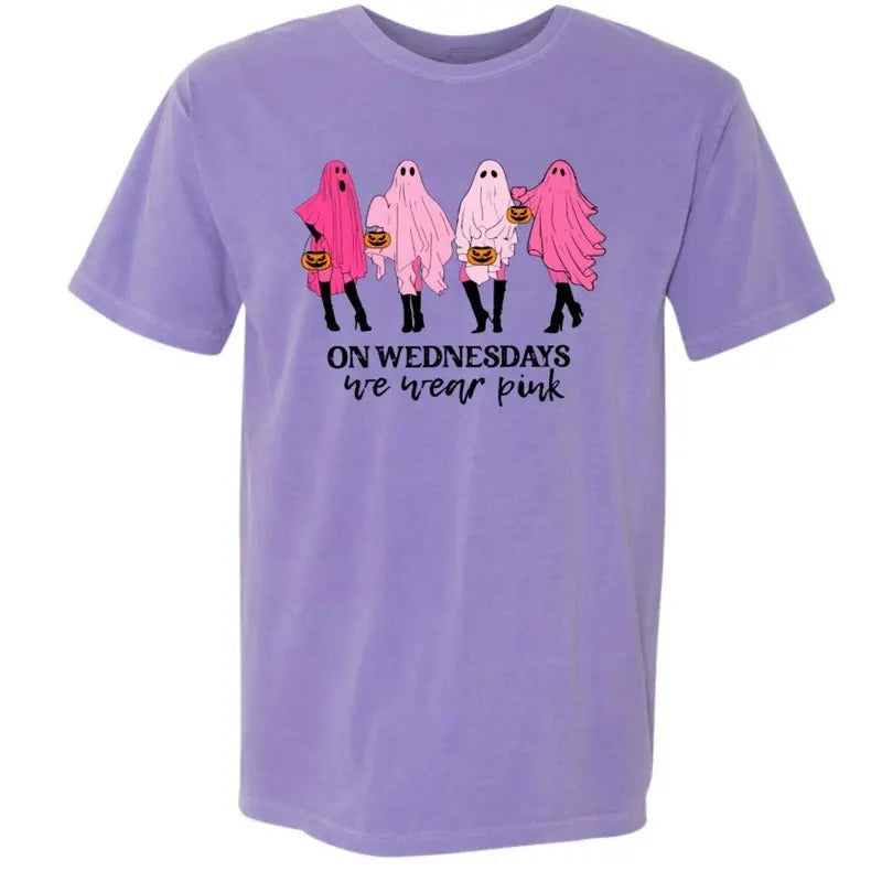 On Wednesdays We Wear Pink Halloween Tee Hoodie, Sweatshirt | WearSparks.com