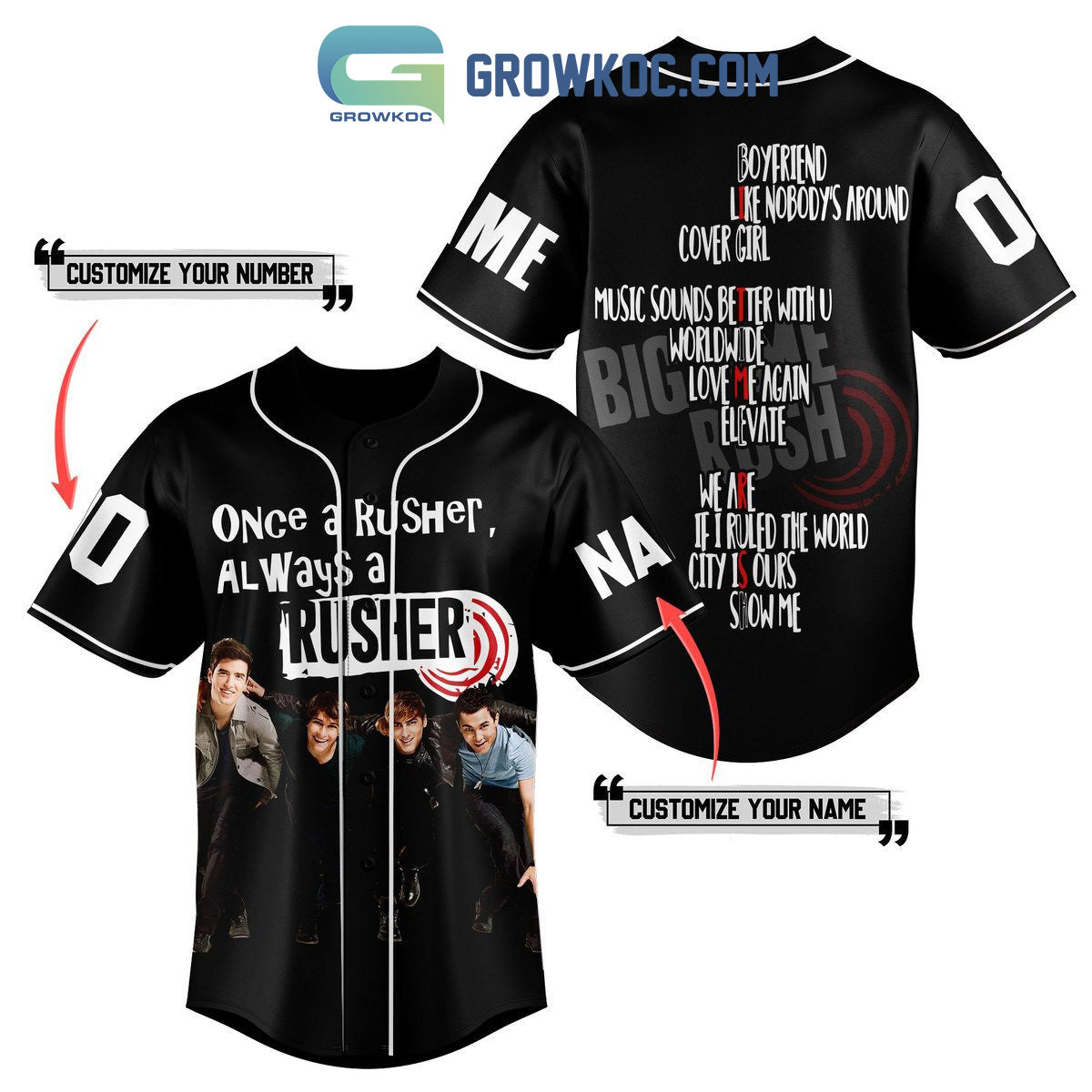 Once A Rusher Always A Rusher Personalized Baseball Jersey