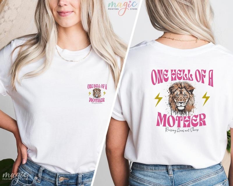 One Hell Of A Mother T-Shirt, Trendy Mom Shirt, Cool Mom Tee, Mothers Day Gifts, For Mom Life Graphic Tee Shirt, Women...