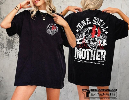 One Hell of a Mother Graphic T-Shirt Unisex,  Elder Emo Mothers Day Gift Alternative Fashion Goth Graphic Tee, Emo Moms...