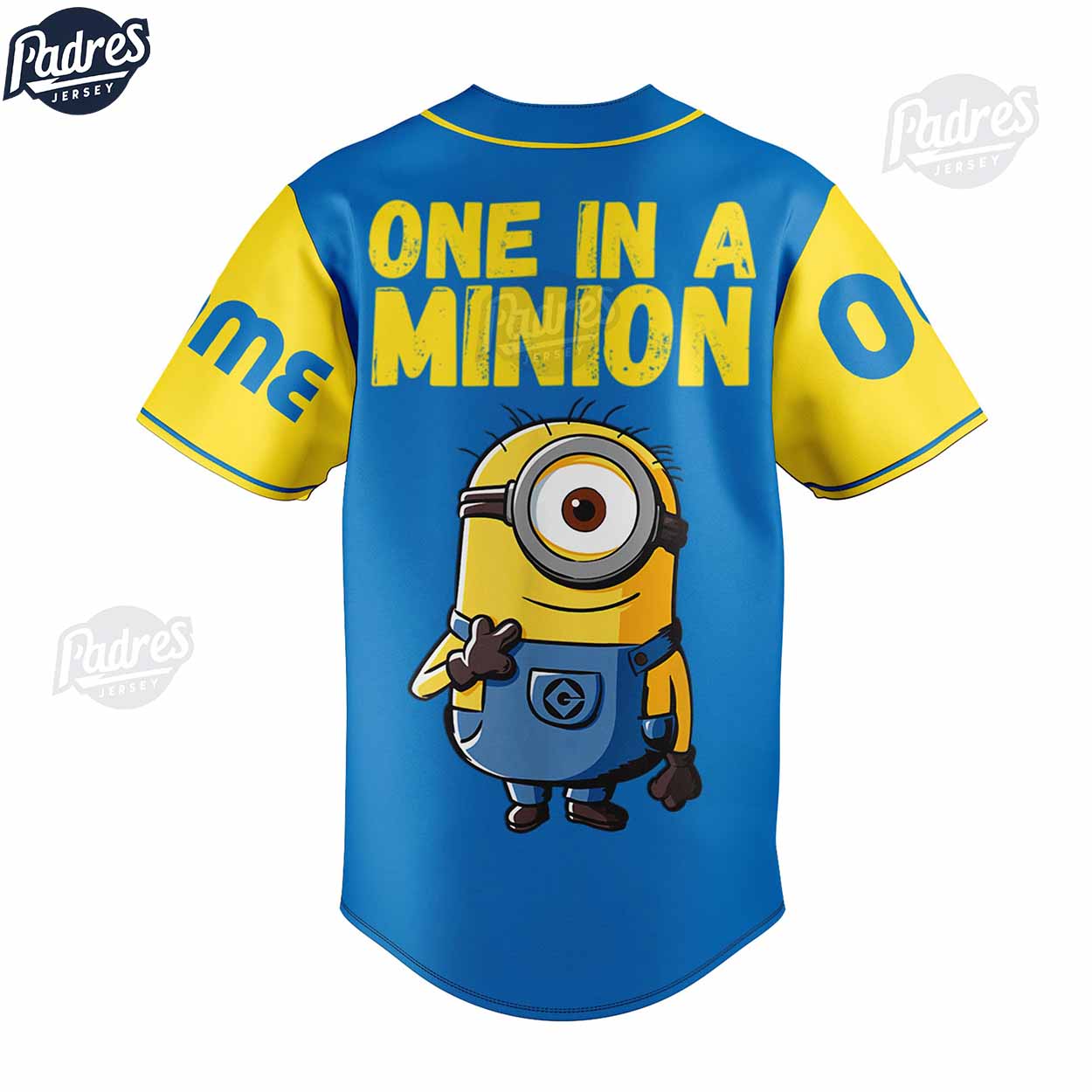 One In A Minion Cartoon Custom Baseball Jersey - Padres Jersey Oasis: Elevate Your Baseball Style Game... (Image 3)