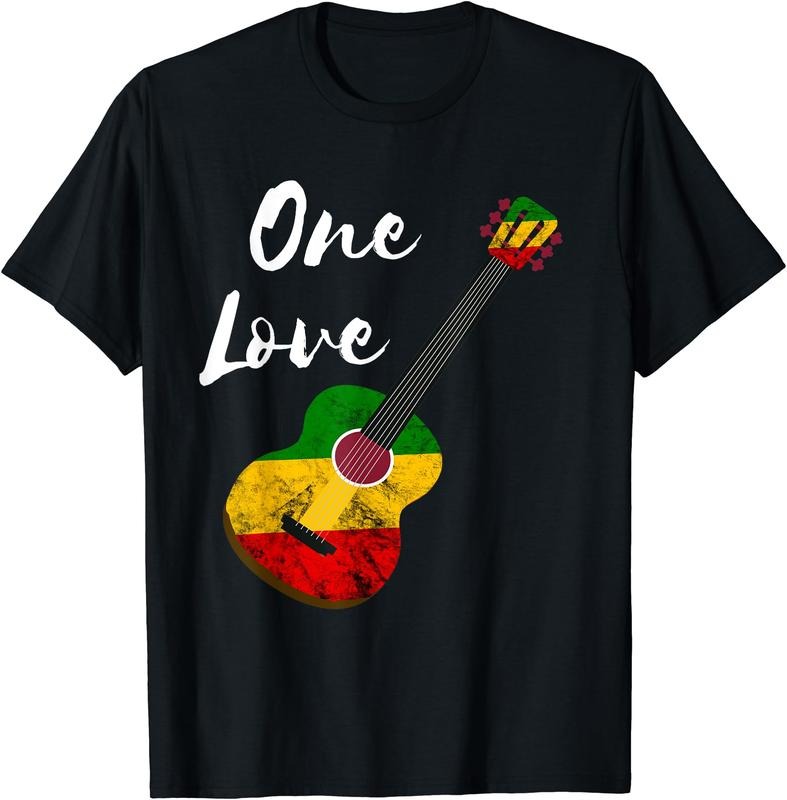 One Love Reggae Guitar Rastafari Roots Rasta Reggae T-Shirt Hoodie, Sweatshirt | WearSparks.com