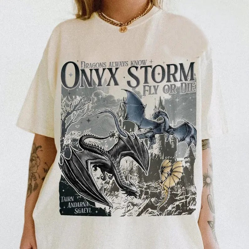 Onyx Storm  T-Shirt | Fourth Wing Series Shirt | Dragon Rider | Bookish Tee Gift For Book Lover | Fantasy Book |...