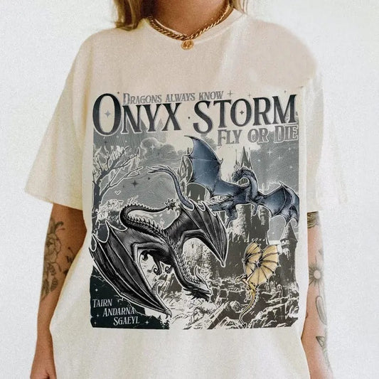 Onyx Storm  T-Shirt | Fourth Wing Series Shirt | Dragon Rider | Bookish Tee Gift For Book Lover | Fantasy Book |...