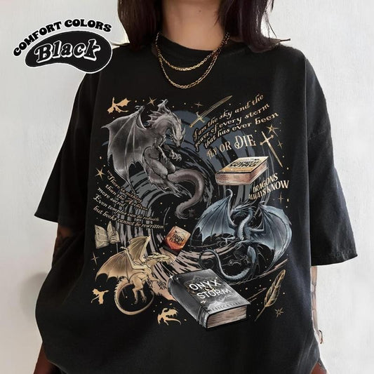 Onyx Storm T-Shirt | Fourth Wing Series Shirt | Dragon Rider | Bookish Tee Gift For Book Lover | Fantasy Book |...
