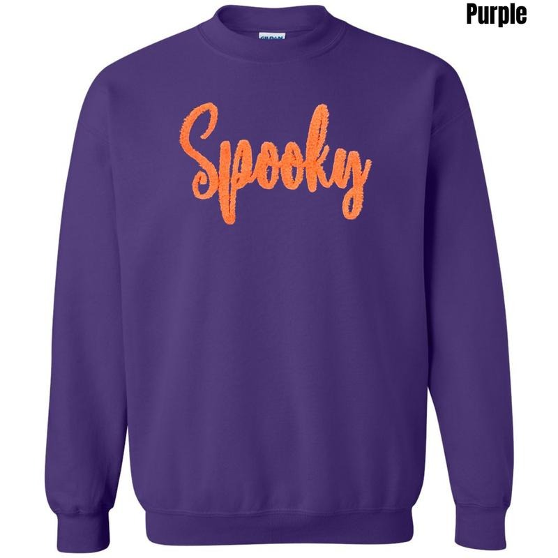 Orange Spooky Fluffy Patch Sweatshirt T-Shirts, Hoodie | WearSparks.com