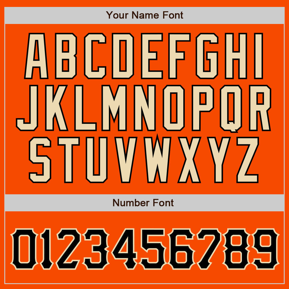 Custom Orange Black Pinstripe Black-Cream Authentic Baseball Jersey
