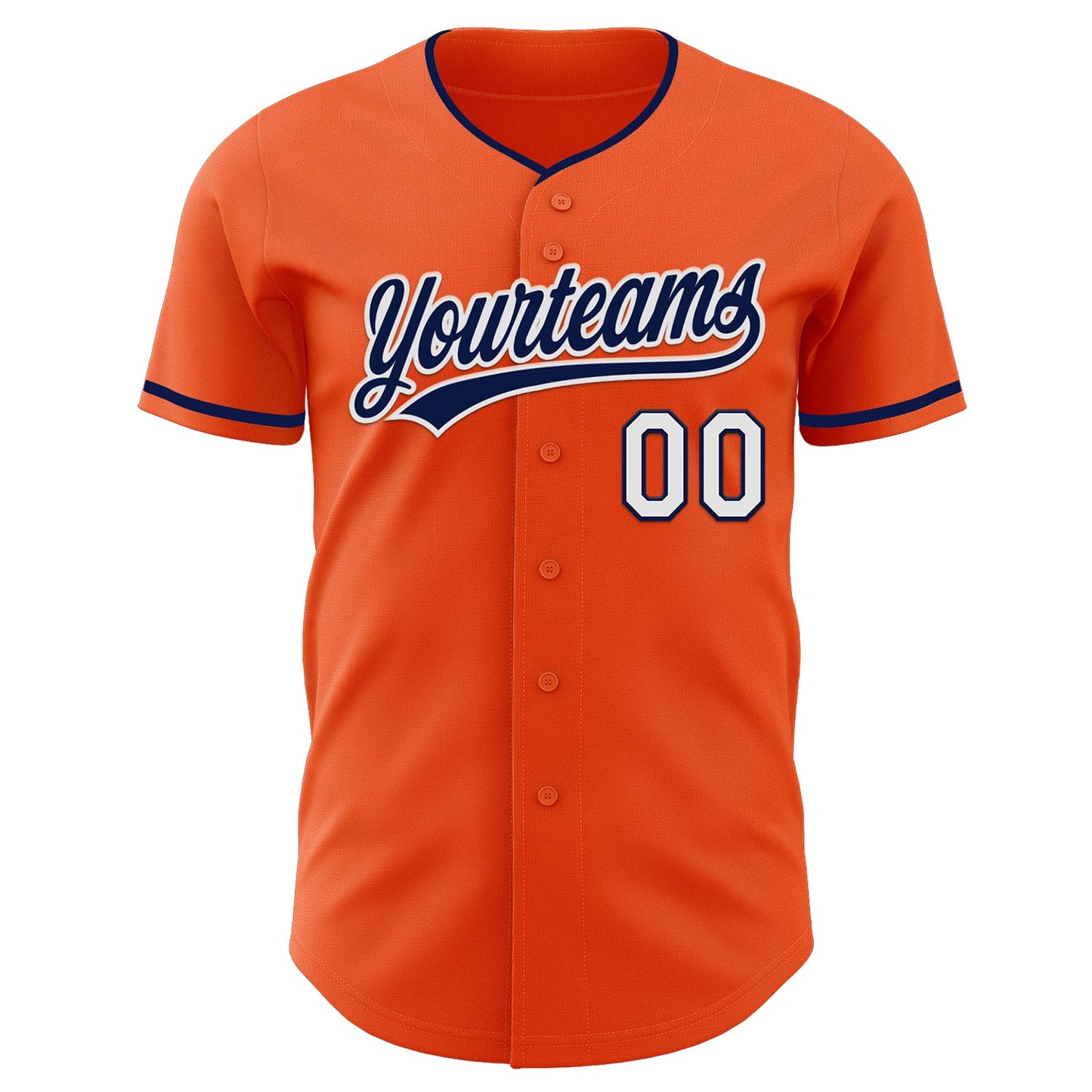 Custom Orange Navy-White Authentic Baseball Jersey
