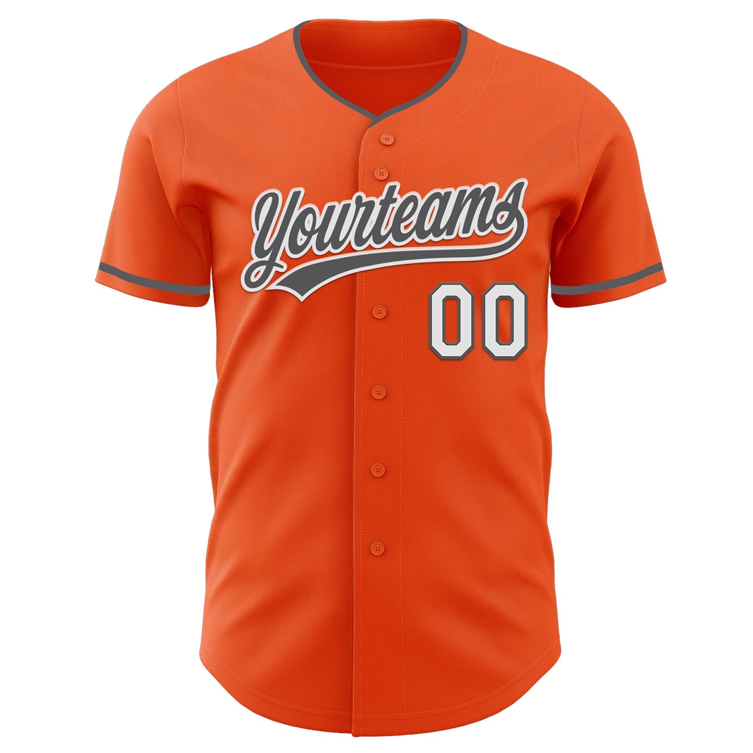 Custom Orange Steel Gray-White Authentic Baseball Jersey