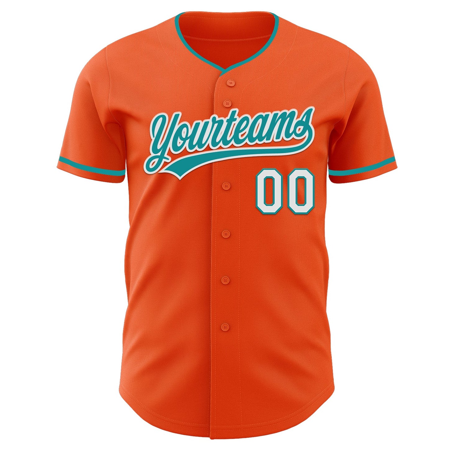 Custom Orange Teal-White Authentic Baseball Jersey