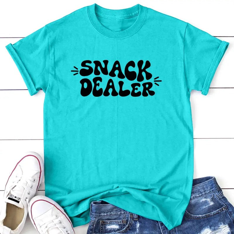 Snack Dealer Apparel, Printed In The USA, Tee / Tank / V Neck Gray / White / Blue / Hot Pink / Orange, #sassy #cute...