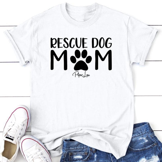 Rescue Dog Mom Apparel, Proudly Printed In The USA, Tee / Tank / V Neck Gray / White / Blue / Hot Pink / Orange, #sassy...