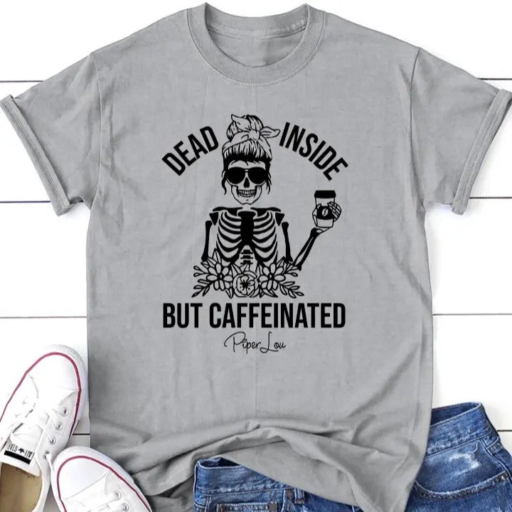 Halloween | Dead Inside But Caffeinated Apparel, Proudly Printed In The USA, Tee / Tank / V Neck Gray / White / Blue /...