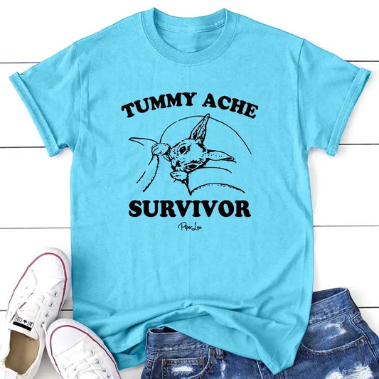 Tummy Ache Survivor Apparel, Proudly Printed In The USA, Tee / Tank / V Neck Gray / White / Blue / Hot Pink / Orange,...