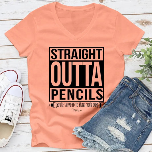 Straight Outta Pencils Apparel, Printed In The USA, Tee / Tank / V Neck Gray / White / Blue / Hot Pink / Orange, #sassy...