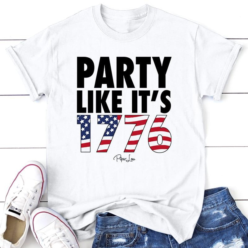 Party Like It's 1776 Apparel, Proudly Printed In The USA, Tee / Tank / V Neck Gray / White / Blue / Hot Pink / Orange,...