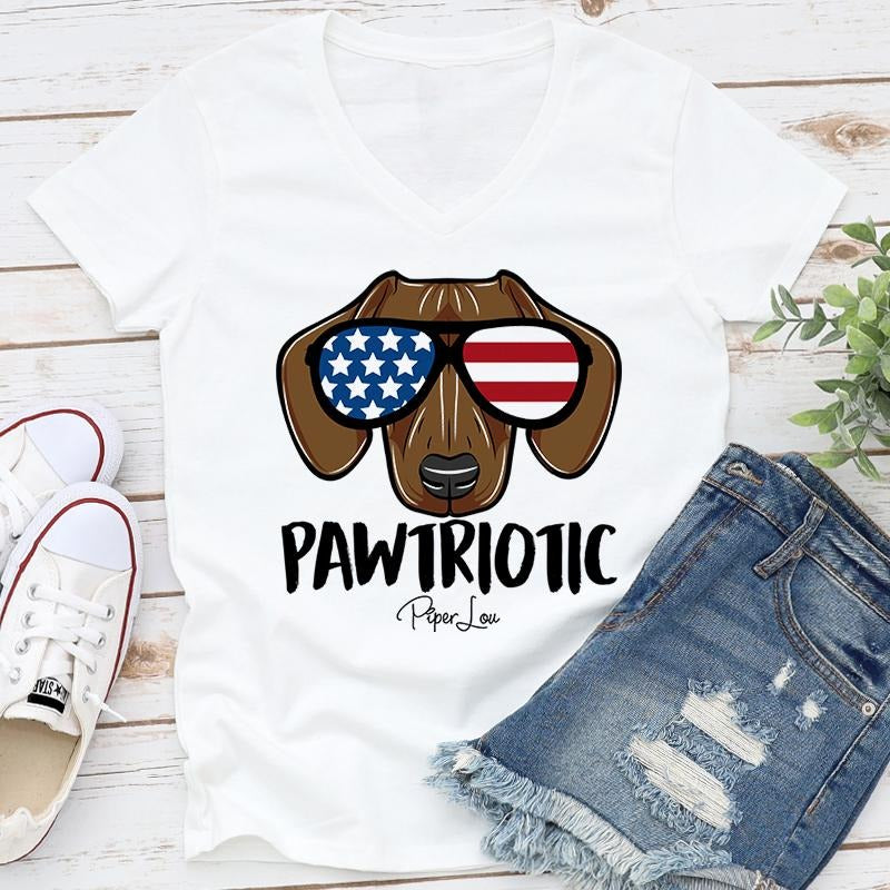 Pawtriotic Apparel, Proudly Printed In The USA, Tee / Tank / V Neck Gray / White / Blue / Hot Pink / Orange, #sassy #cute...