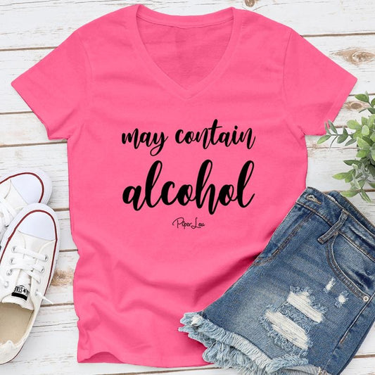 May Contain Alcohol Apparel, Proudly Printed In The USA, Tee / Tank / V Neck Gray / White / Blue / Hot Pink / Orange,...