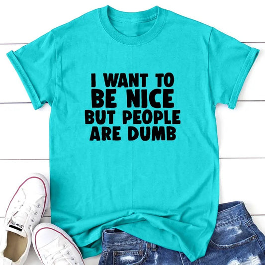 I Want To Be Nice Apparel, Proudly Printed In The USA, Tee, Gray / White / Blue / Orange, #sassy #cute Hoodie, Sweatshirt
