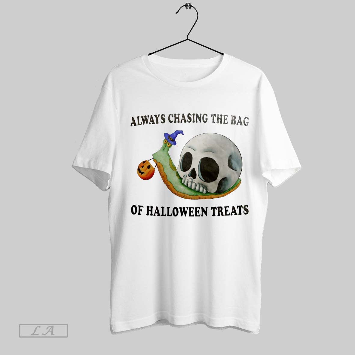 Original Always Chasing The Bag Of Halloween Treats Skull