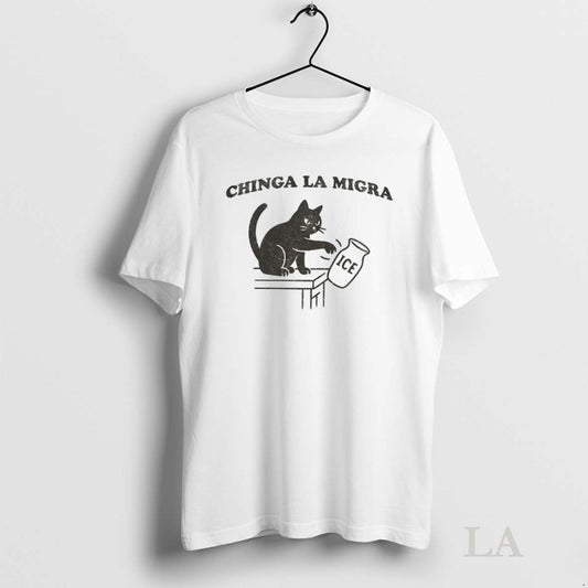Original Chinga La Migra Abolish Ice Funny Cat Political