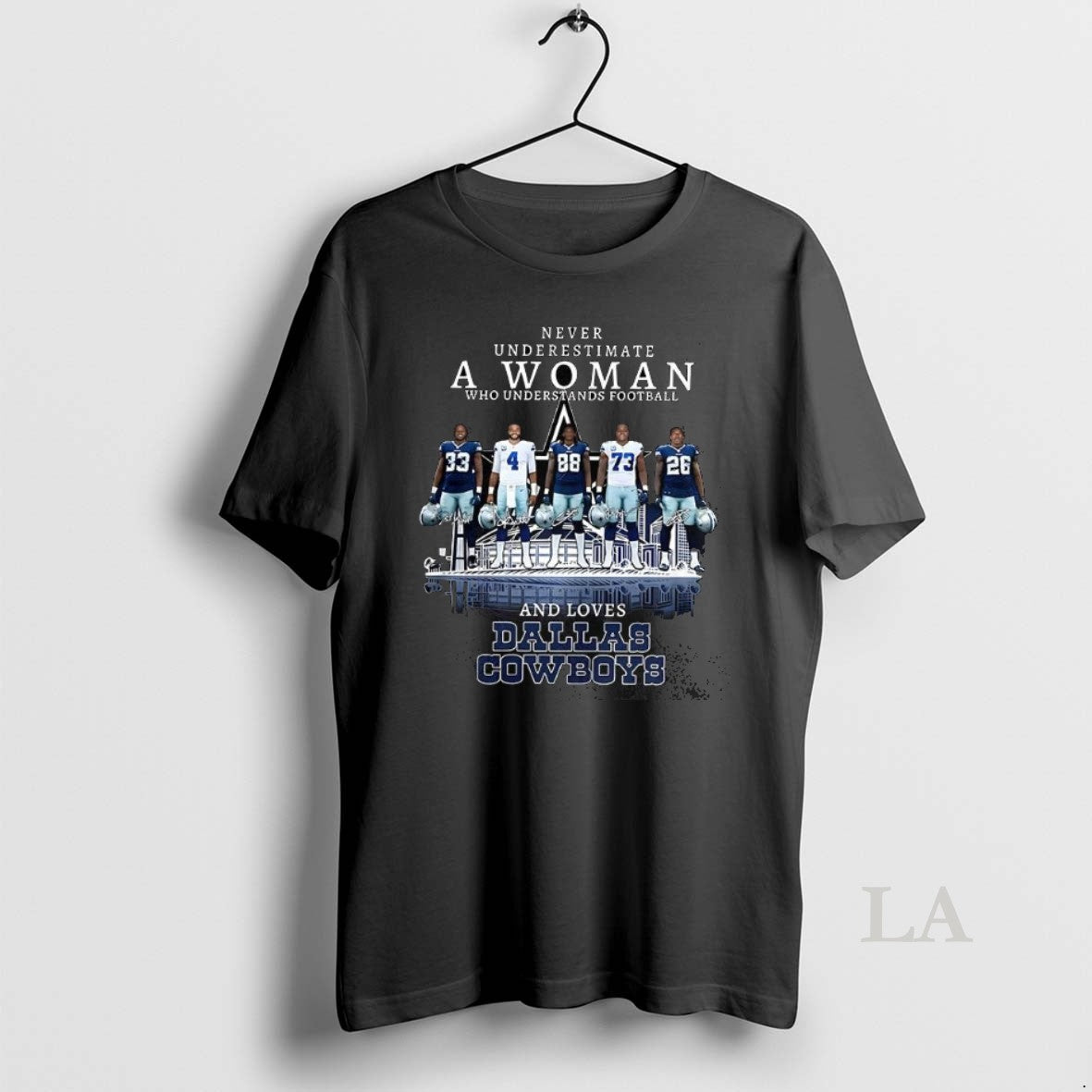 Original Dallas Cowboys Never Underestimate A Woman Who Loves Cowboys Player Signature Skyline T-Shirts, Hoodie, Sweatshirt