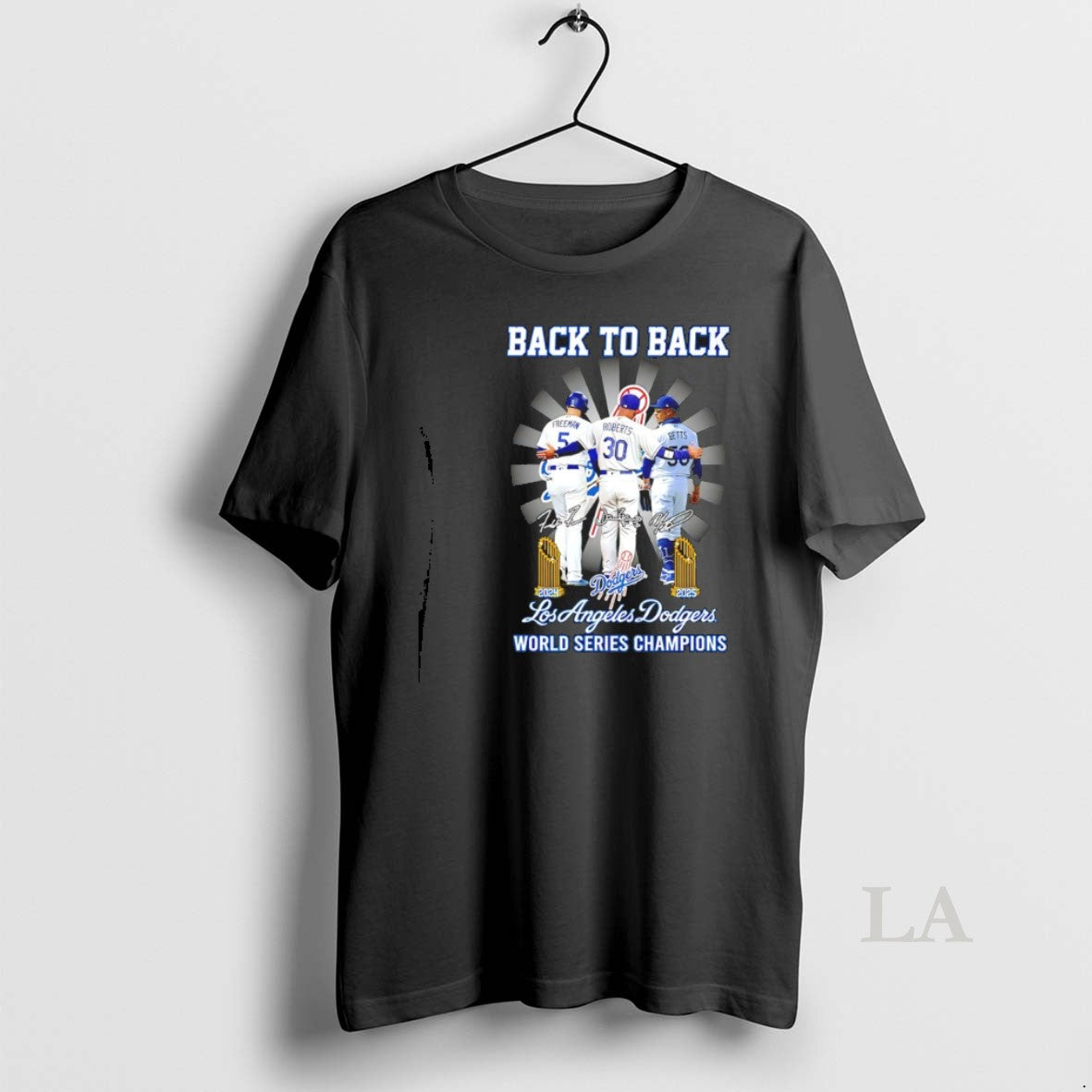 Original Dodgers Freeman Roberts And Betts Back To Back 24 25 World Series Champions Signatures T-Shirts, Hoodie, Sweatshirt