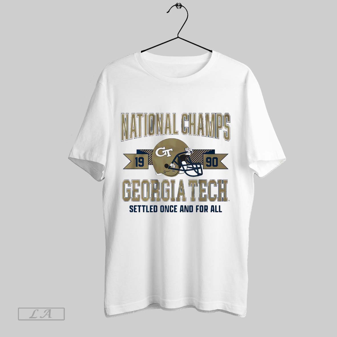Original Georgia Tech Yellow Jackets Football 1990 National Champs Settled Once And For All Helmet