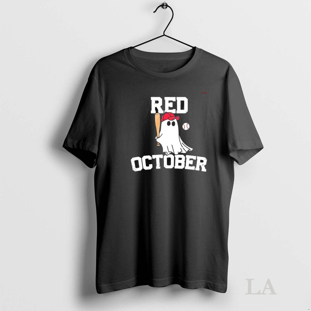 Original Ghost Playing Baseball Red October Halloween