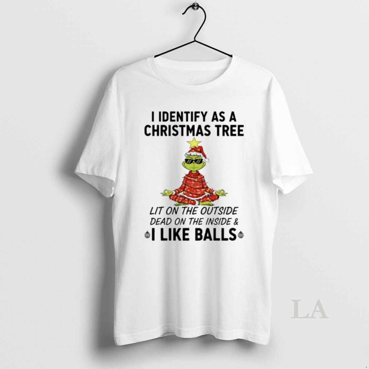 Original Grinch Yoga I Identify As A Christmas Tree Lit On The Outside Dead On T-Shirts, Hoodie, Sweatshirt | WearSparks.com