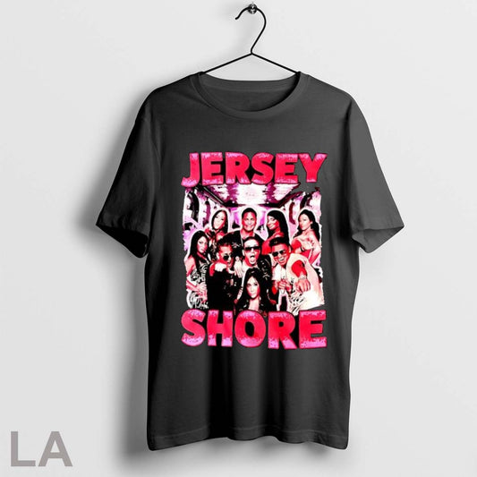 Original Jersey Shore Cast Group Photo With Pink Glitter Text