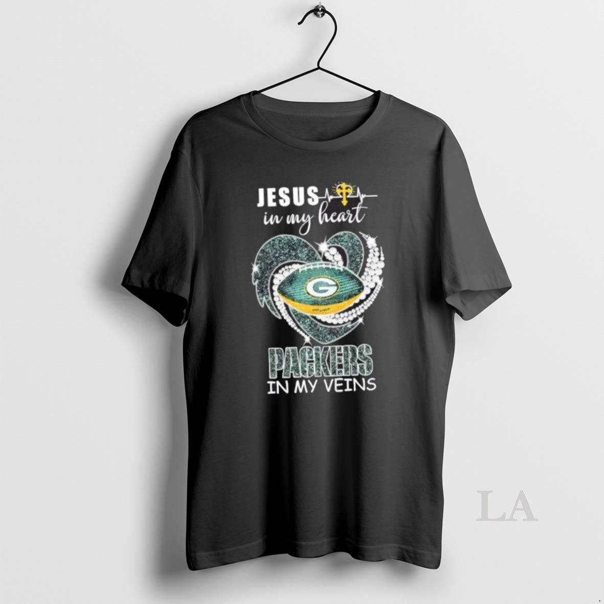 Original Jesus In My Heart Green Bay Packers In My Veins Diamond Heart T-Shirts, Hoodie, Sweatshirt | WearSparks.com