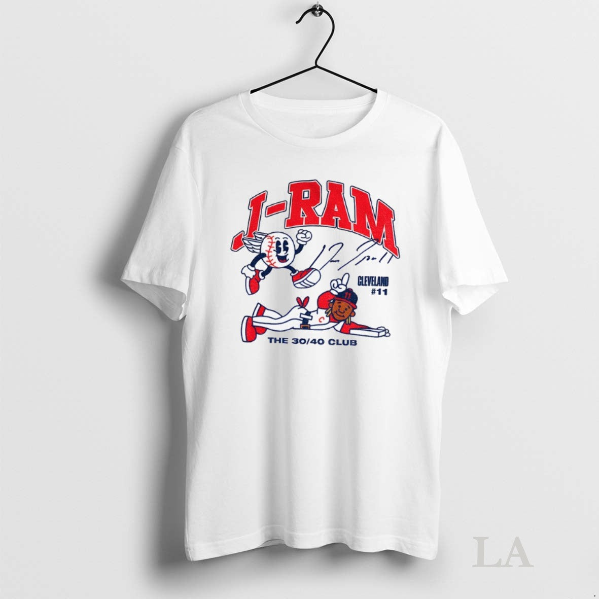 Original Jose Ramirez Superstar Cartoon Cleveland Guardians The 30 40 Club Signature