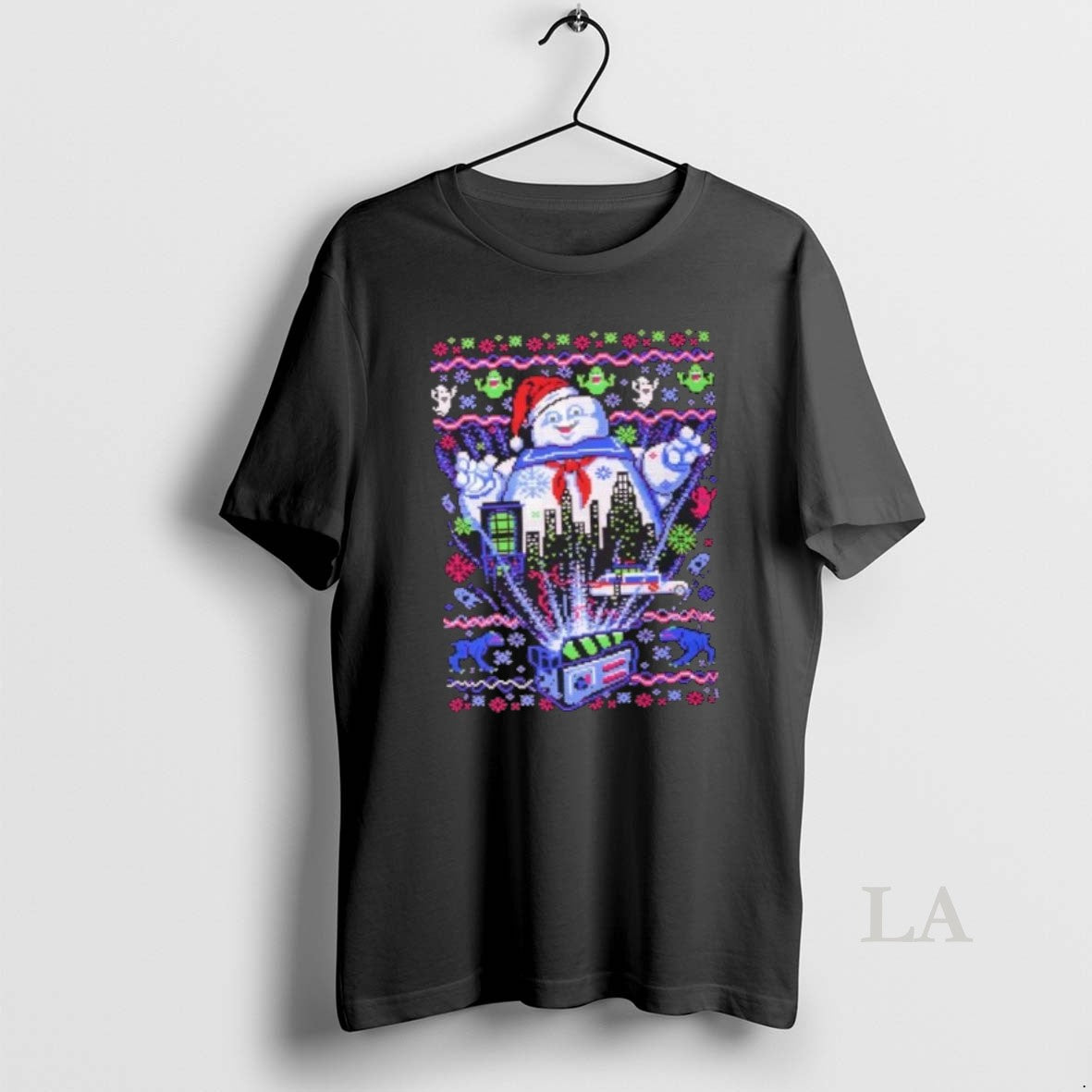 Original Marshmallow Man Ugly Christmas Pixel Art T-Shirts, Hoodie, Sweatshirt | WearSparks.com