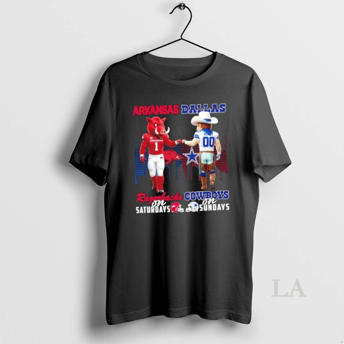 Original Mascots Arkansas Razorbacks On Saturdays X Dallas Cowboys On Sundays Skyline T-Shirts, Hoodie, Sweatshirt