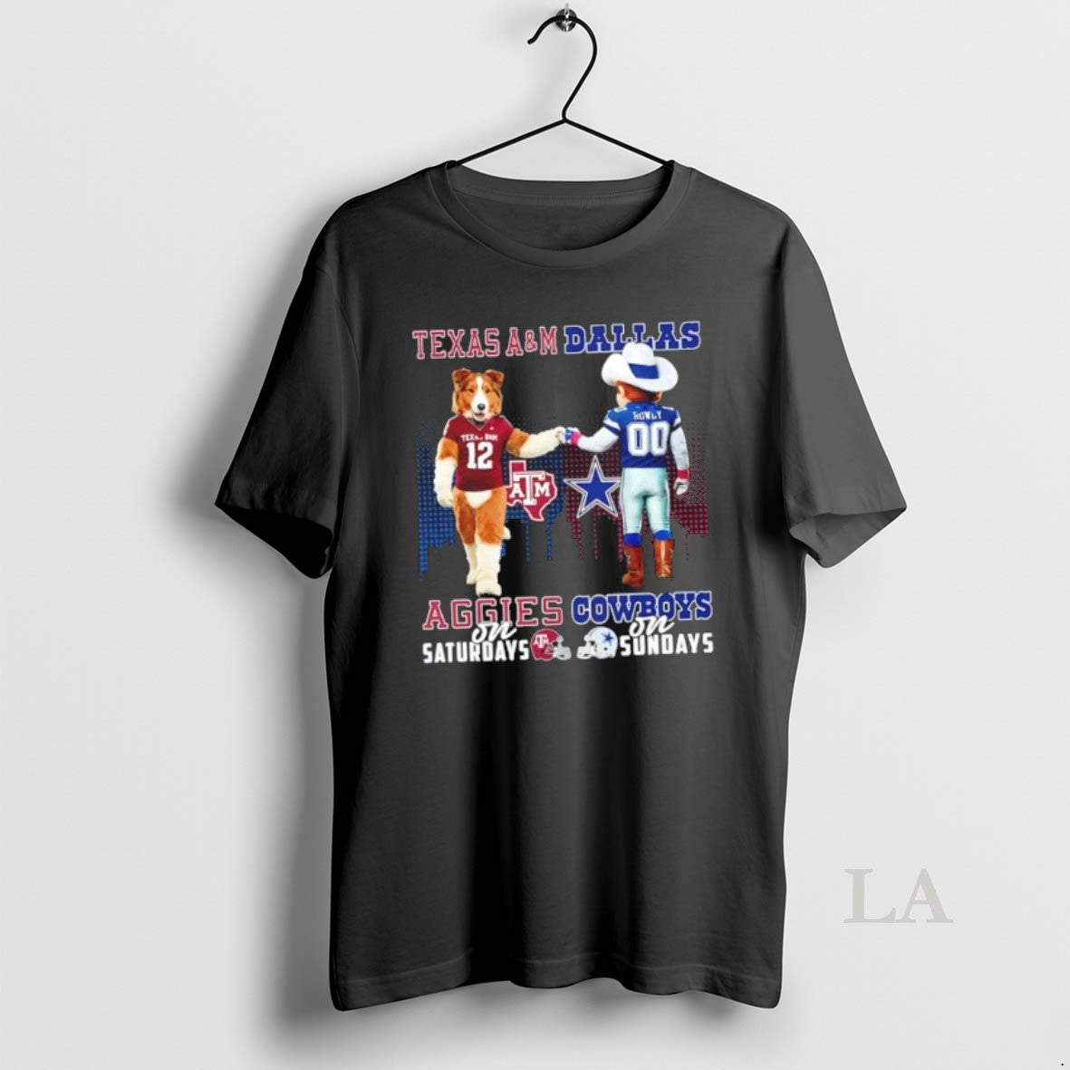 Original Mascots Texas Am Aggies On Saturdays X Dallas Cowboys On Sundays Skyline T-Shirts, Hoodie, Sweatshirt