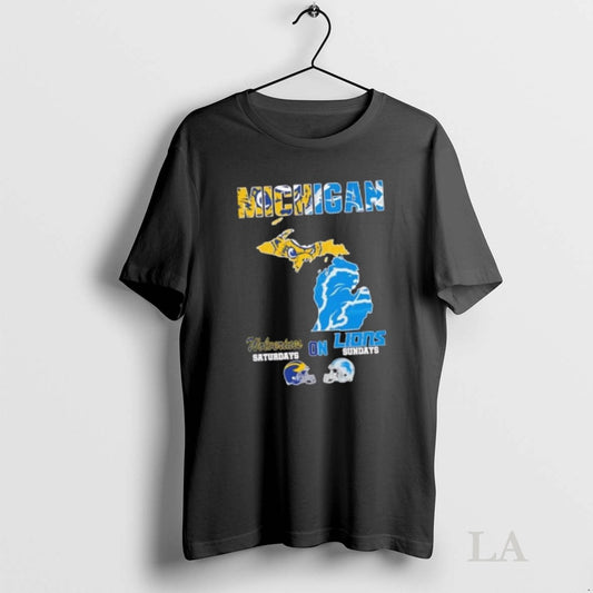 Original Michigan Sports Map Michigan Wolverines Saturdays On Detroit Lions Sundays