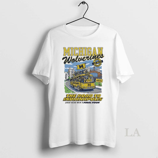 Original Michigan Wolverines 2026 Mens Basketball Final Four The Road To Indianapolis Cartoon
