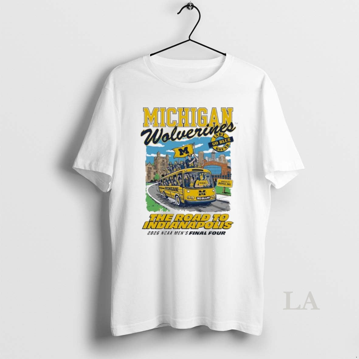 Original Michigan Wolverines Ncaa Mens Basketball Final Four Indy Bound Mascot Bus