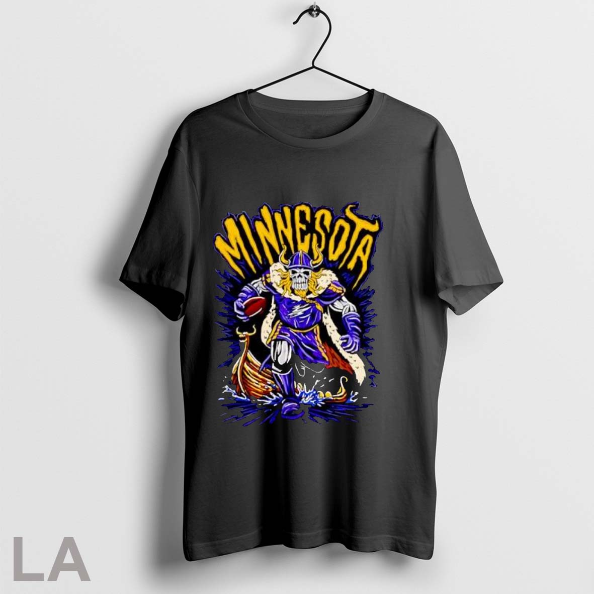 Original Minnesota Viking Skeleton Warrior Flames Axe Shield