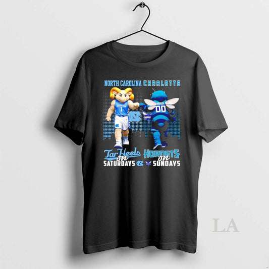 Original North Carolina Tar Heels On Saturdays Touch Hand Charlotte Hornets On Sundays Mascot