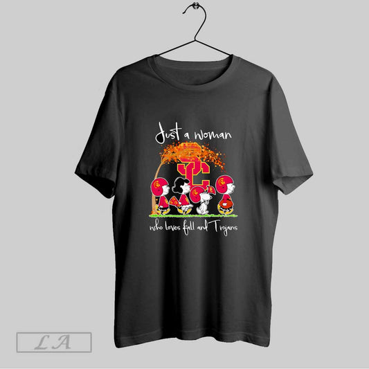 Original Peanuts Just A Woman Who Loves Fall And Trojans