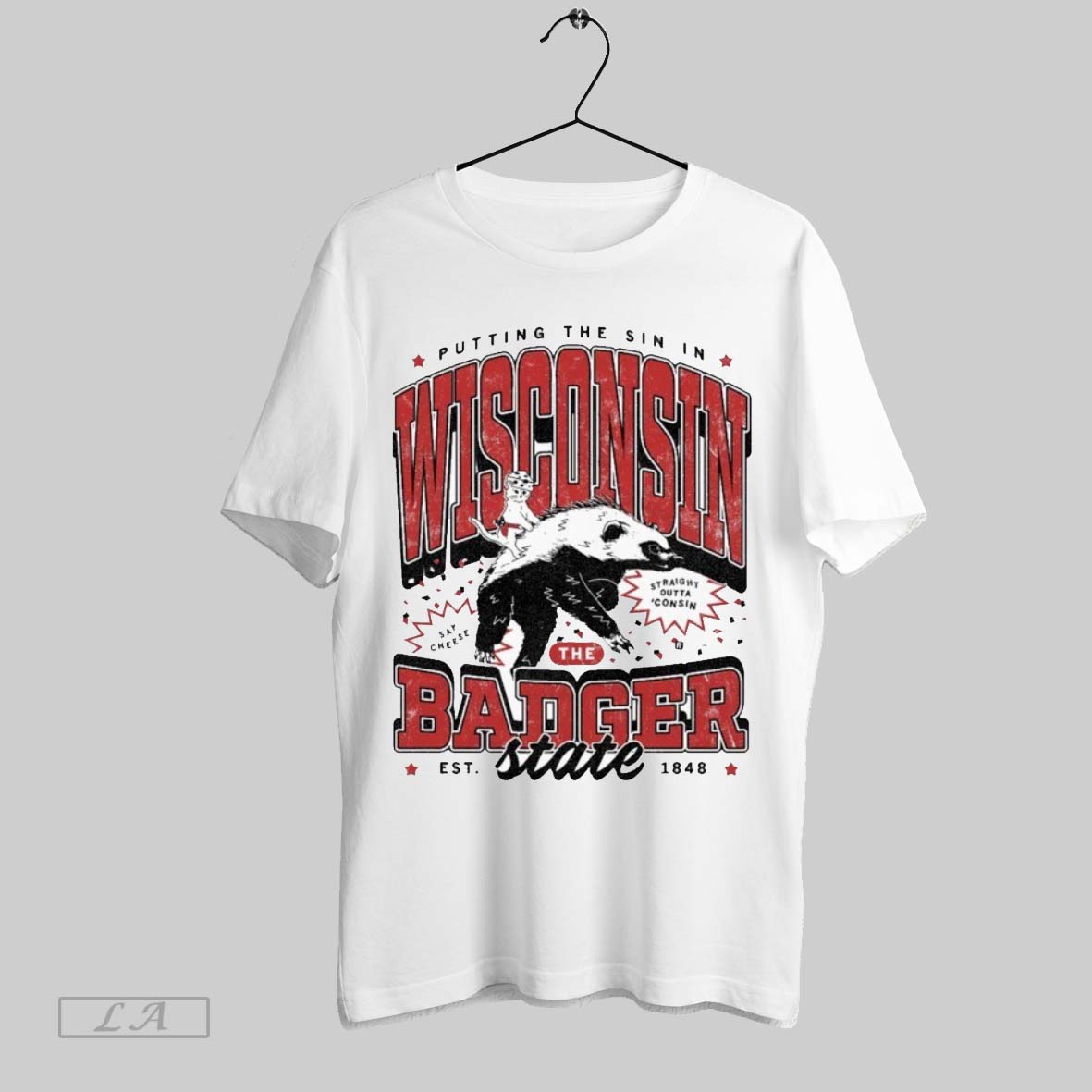 Original Putting In The Sin In Wisconsin The Badger State Est 1848 Say Cheese Straight