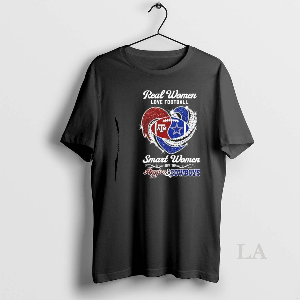 Original Real Women Love Football Smart Women Love The Texas Am And Dallas Diamond Heart T-Shirts, Hoodie, Sweatshirt