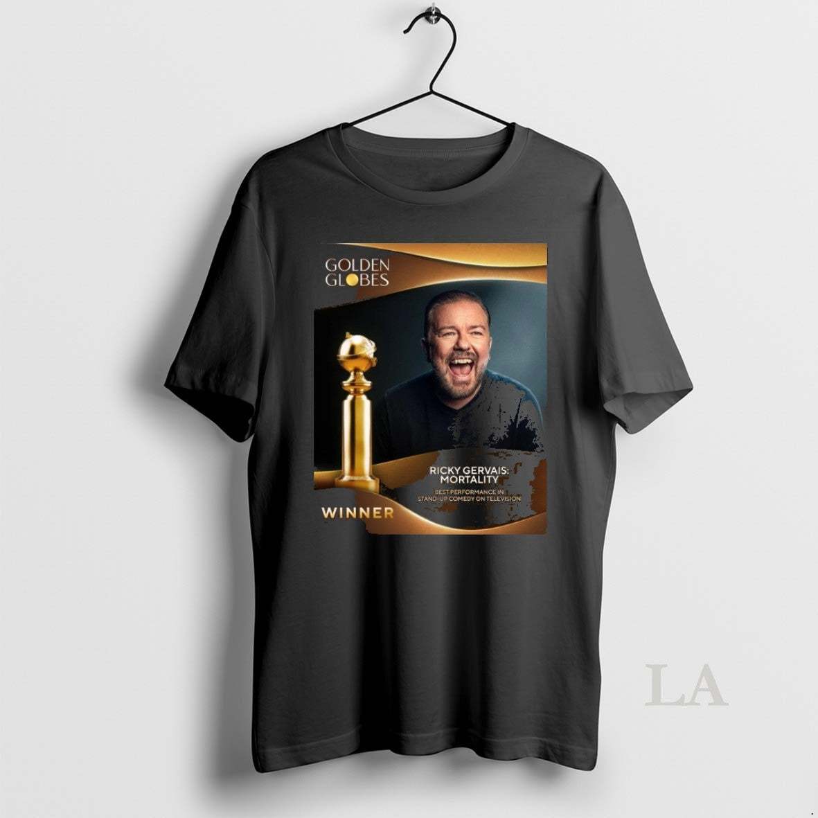 Original Ricky Gervais Winner Golden Globes For Mortality Best Performance In Tand Up Comedy On T-Shirts, Hoodie, Sweatshirt